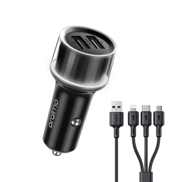 oraimo Highway 15 15.5W Car Charger with 3-in-1 Cable